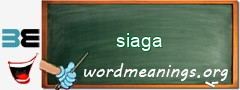 WordMeaning blackboard for siaga